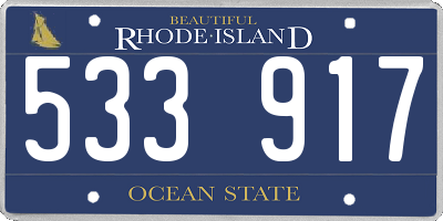 RI license plate 533917