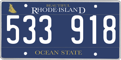 RI license plate 533918