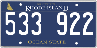 RI license plate 533922