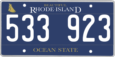 RI license plate 533923