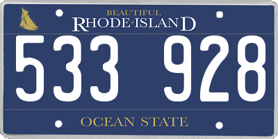 RI license plate 533928