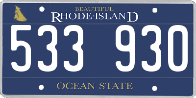 RI license plate 533930