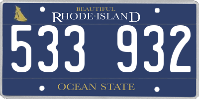 RI license plate 533932