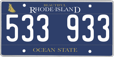 RI license plate 533933