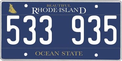 RI license plate 533935