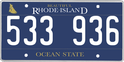 RI license plate 533936