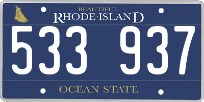 RI license plate 533937