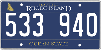 RI license plate 533940
