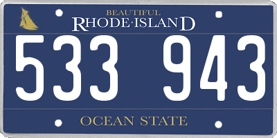 RI license plate 533943