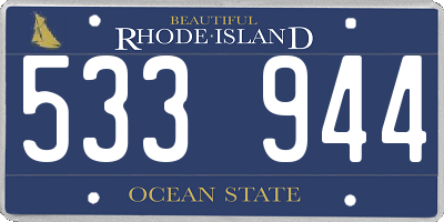 RI license plate 533944