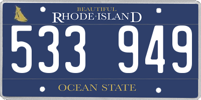 RI license plate 533949
