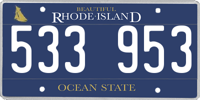 RI license plate 533953