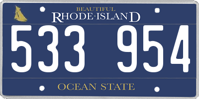RI license plate 533954