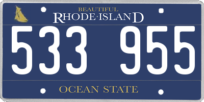 RI license plate 533955