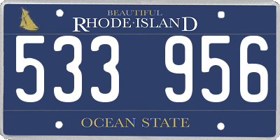 RI license plate 533956