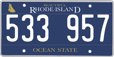 RI license plate 533957