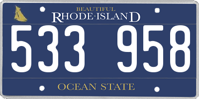 RI license plate 533958