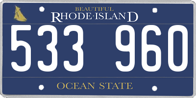RI license plate 533960