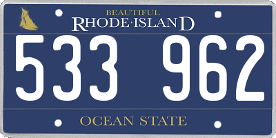 RI license plate 533962