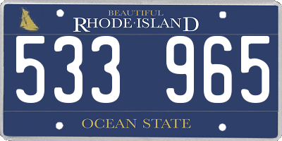 RI license plate 533965