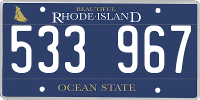 RI license plate 533967