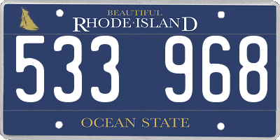 RI license plate 533968