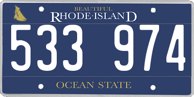 RI license plate 533974