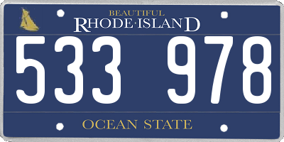 RI license plate 533978