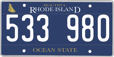 RI license plate 533980