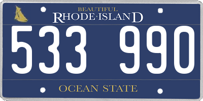RI license plate 533990