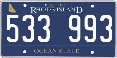 RI license plate 533993