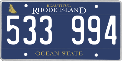 RI license plate 533994
