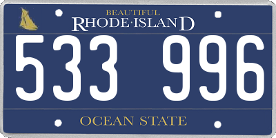RI license plate 533996