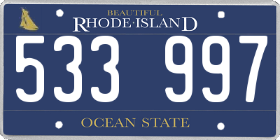 RI license plate 533997
