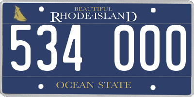 RI license plate 534000