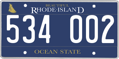 RI license plate 534002
