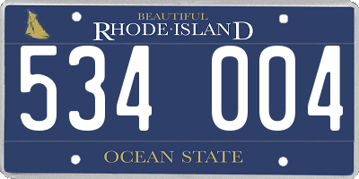 RI license plate 534004
