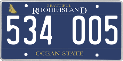 RI license plate 534005