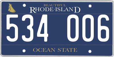 RI license plate 534006