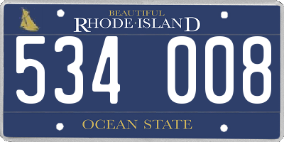 RI license plate 534008