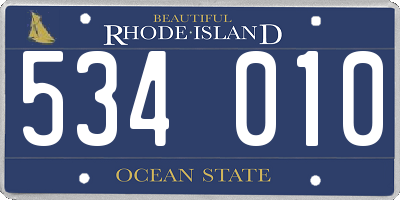 RI license plate 534010