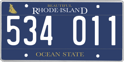 RI license plate 534011