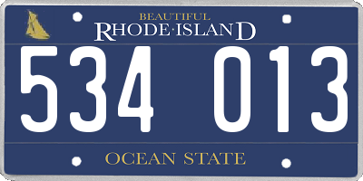 RI license plate 534013