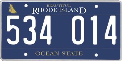 RI license plate 534014