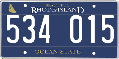 RI license plate 534015