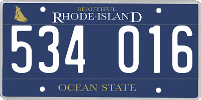 RI license plate 534016