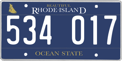 RI license plate 534017