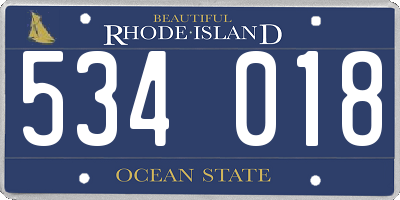 RI license plate 534018