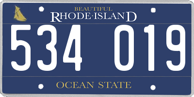 RI license plate 534019