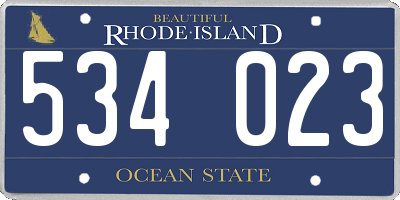 RI license plate 534023